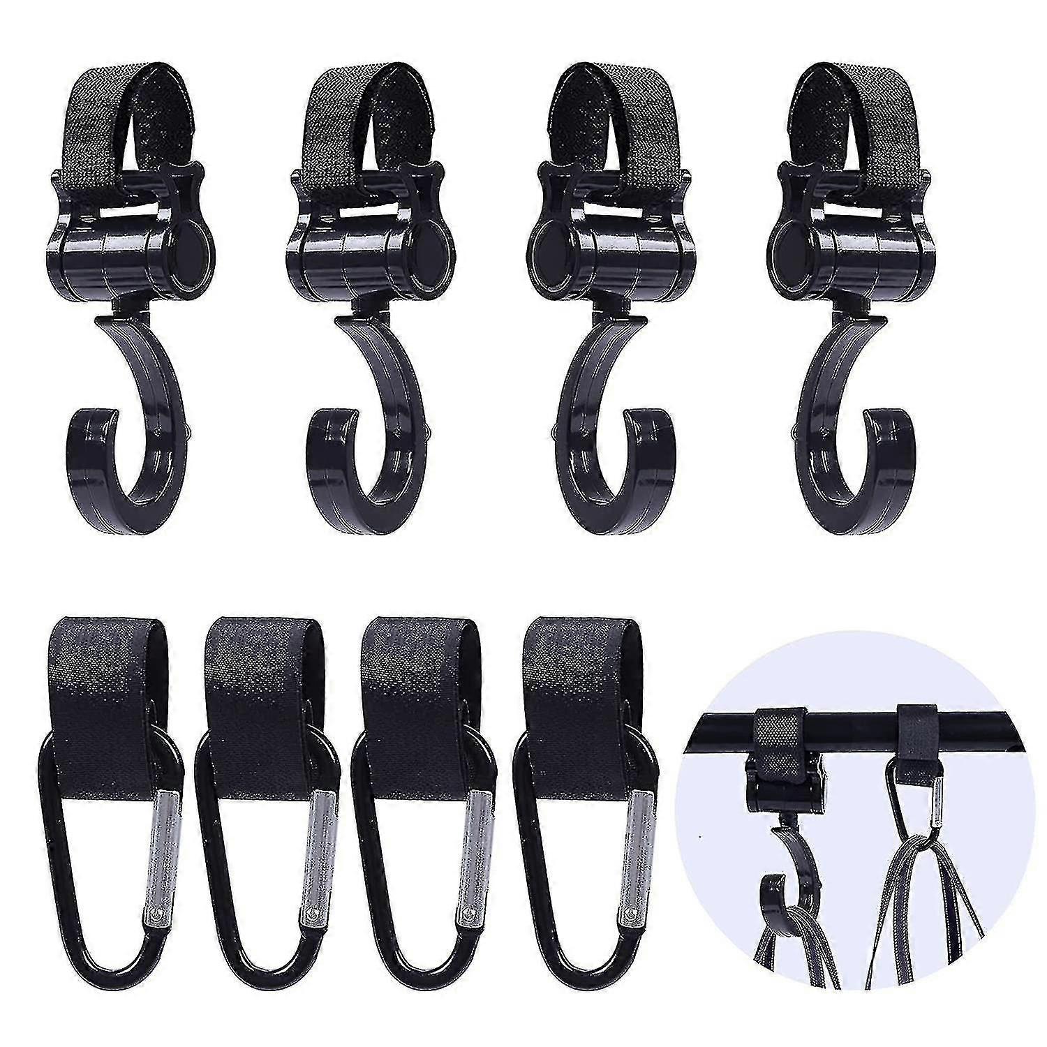 8 Pieces Stroller Hooks Bag Holder 2 Types Of Bag Hooks Stroller Snap Hooks Snap