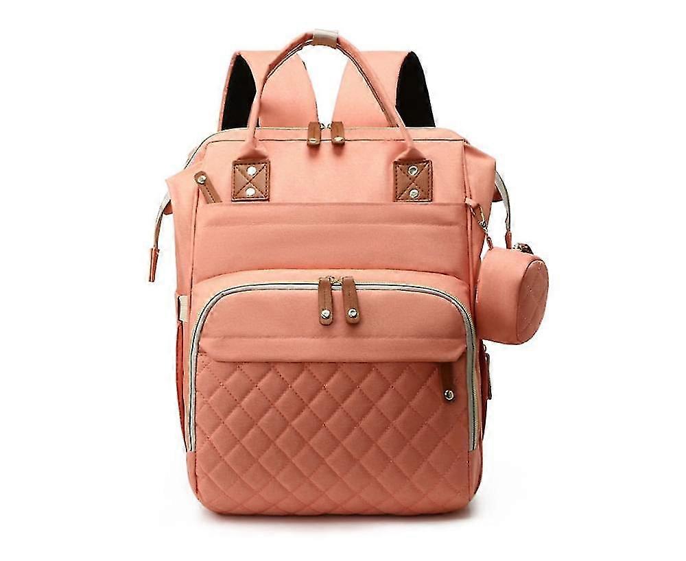 Portable Storage Backpack Multi-layer Waterproof Bag Multi-function Large Capacity-pink