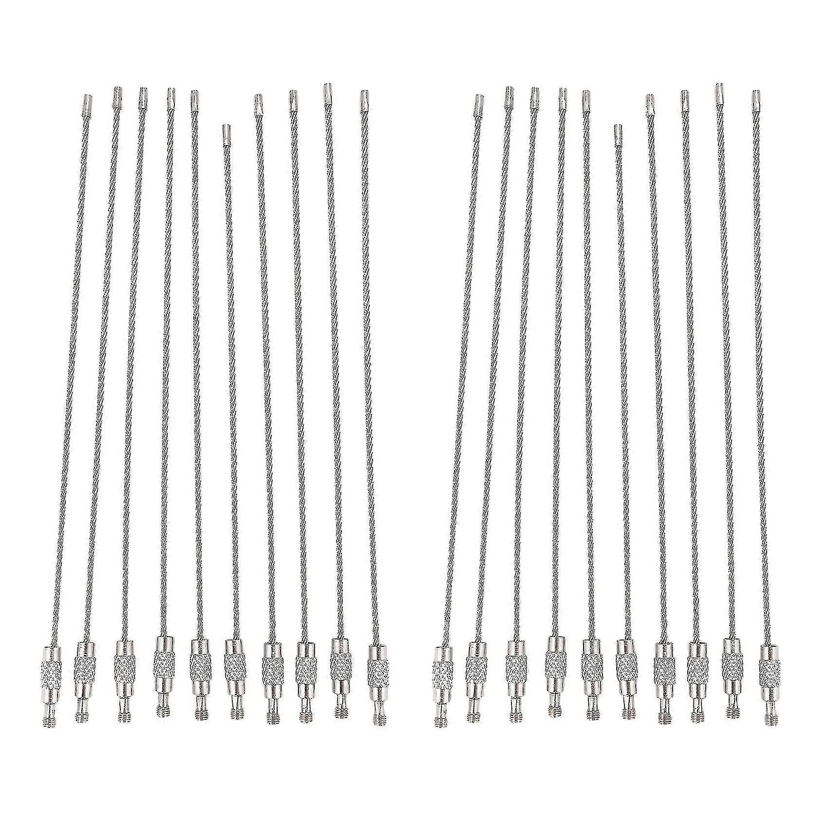 Compatible Withcompatible With10pcs Stainless Steel Screw Locking Wire Keychain Cable Key Rings