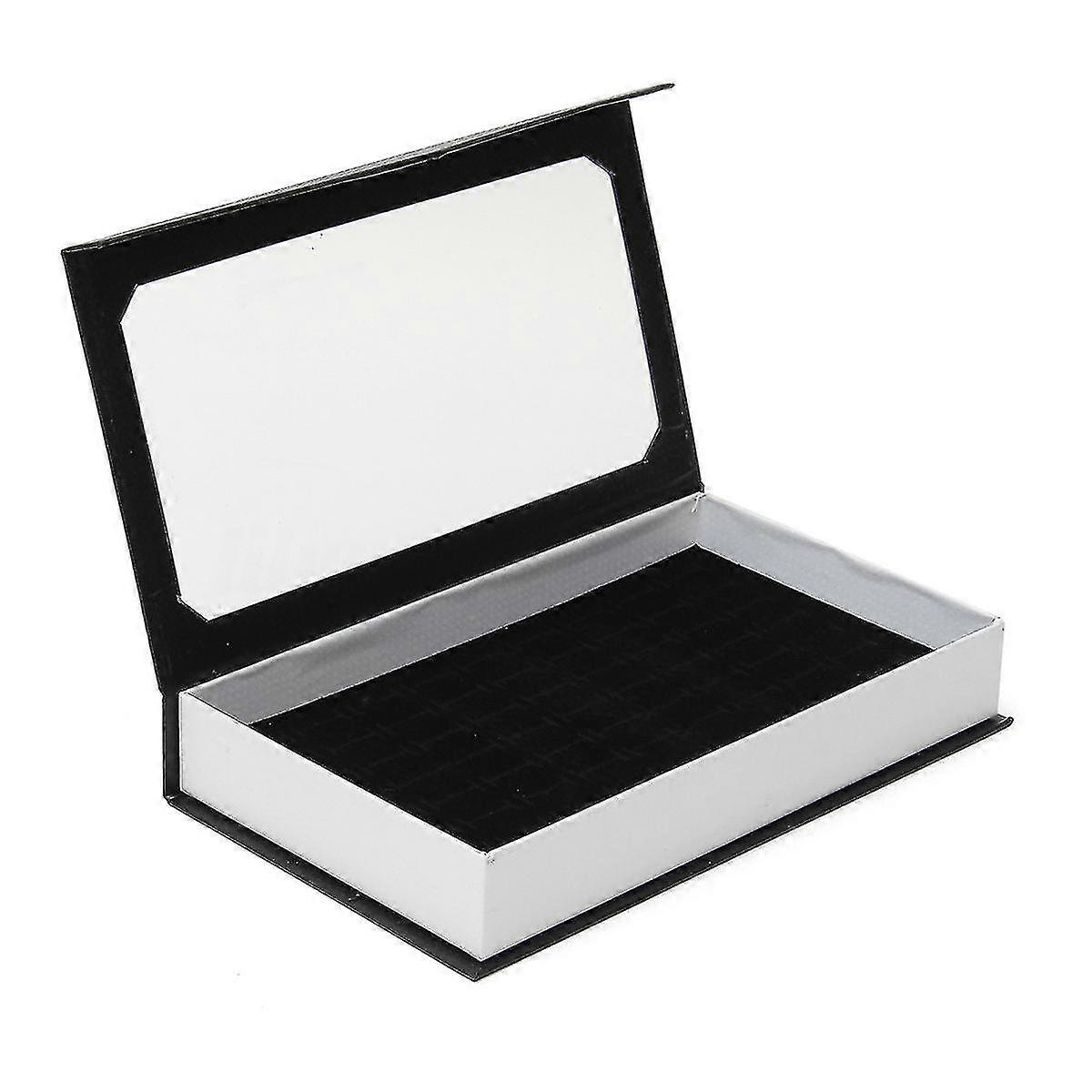 72 Ring Jewellery Display Storage Box Tray Show Case Black Ring Box