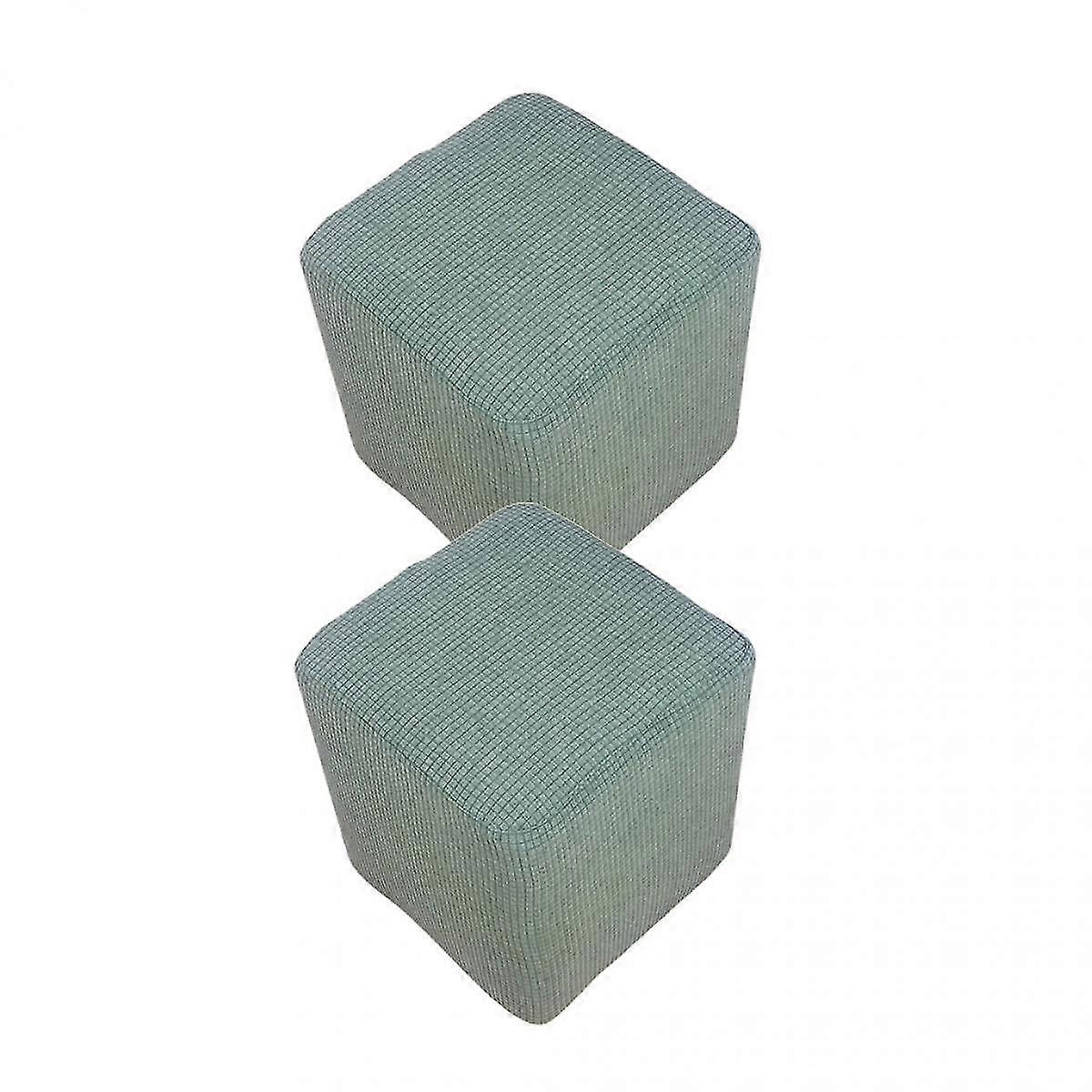 2xfoot Stool Rectangular Ottoman Extendable Stool Cover Footstool Covers Green