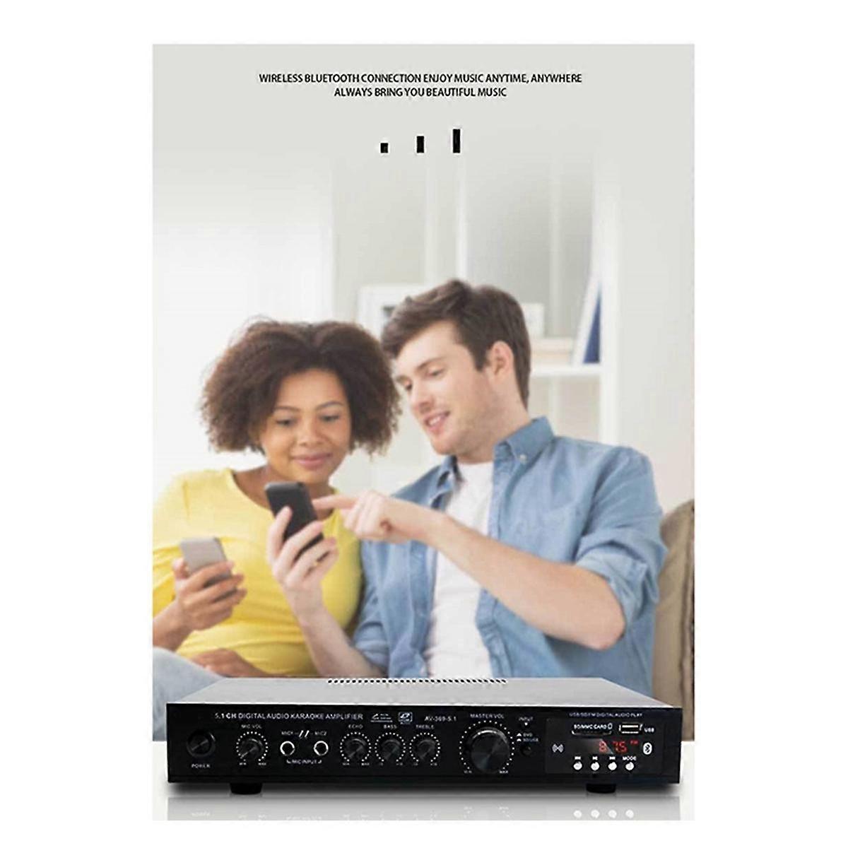 5.1 Channel HIFI Amplifier Subwoofer High Power Stage Home Theater Bluetooth Radio Outdoor Amplifie