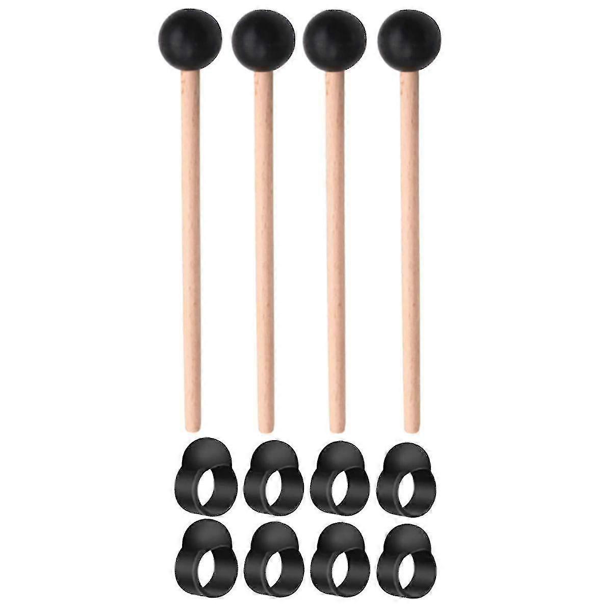 8pcs Steel Tongue Drum Finger Picks Finger Sleeves Handpan With 4pcs Ethereal Drum Drumstick Kit Pe