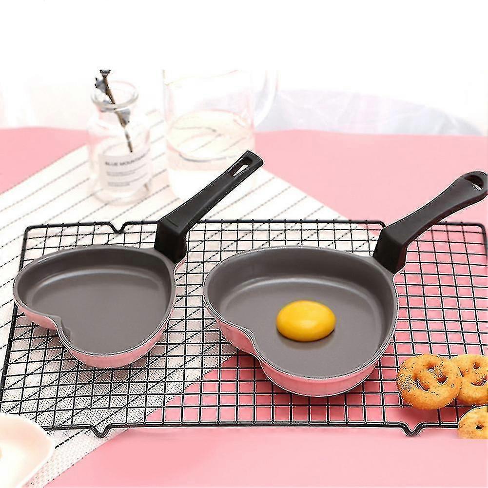 迷你爱心煎锅婴儿食品补充剂烹饪锅陶瓷不粘粉色心形小炒锅Hy