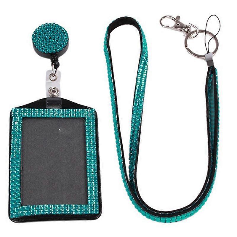 Retractable ID Badge Neck Lanyard Rhinestone Case Name Tag Card Holder Cover KAESI