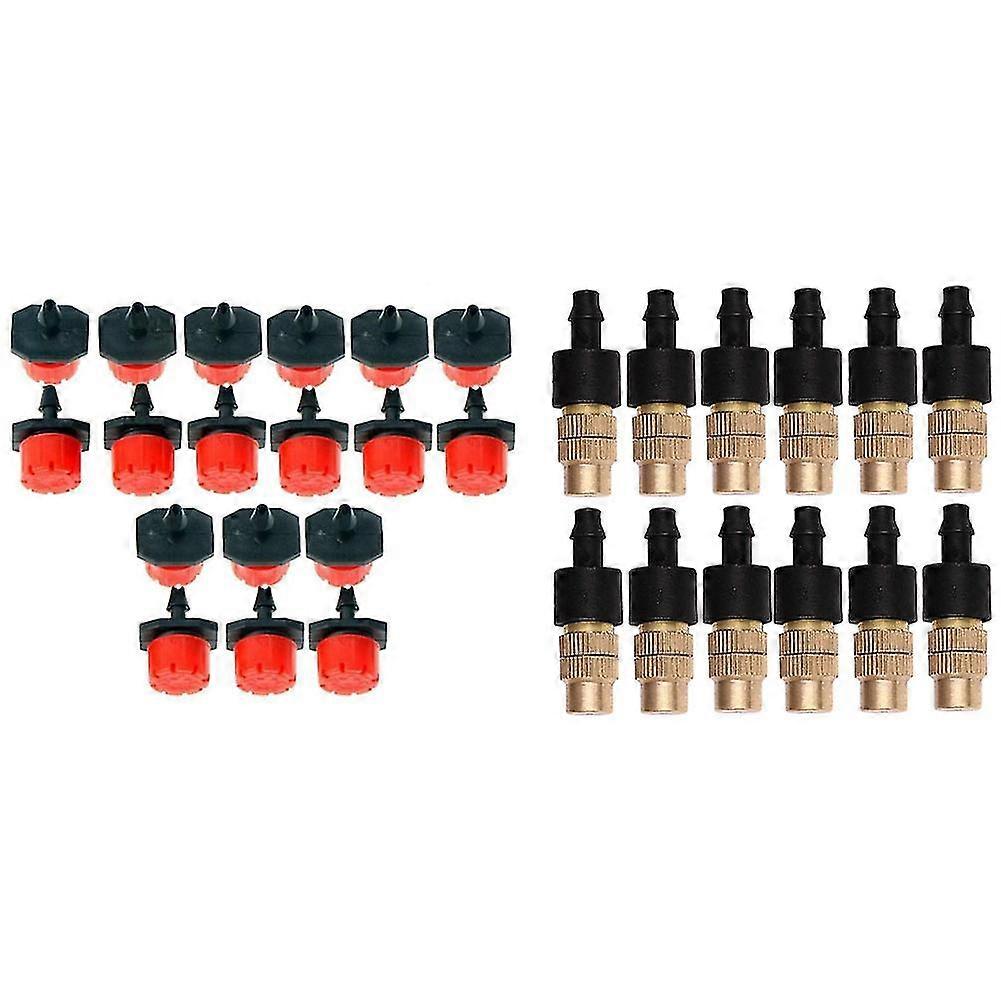 75 Pcs -flow Dripper Drip Head Adjustable 8-holes & 12 Set Copper Adjustable Spray Nozzle Spray Ato