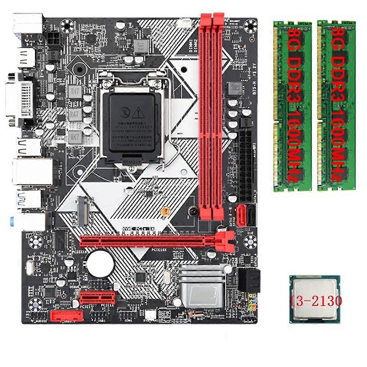 B75-h Desktop Motherboard +i3-2130 CPU +2x8g Ddr3 1600MHz Ram Lga 1155 Usb 3.0 Sata 3.0 Placa-mãe do computador
