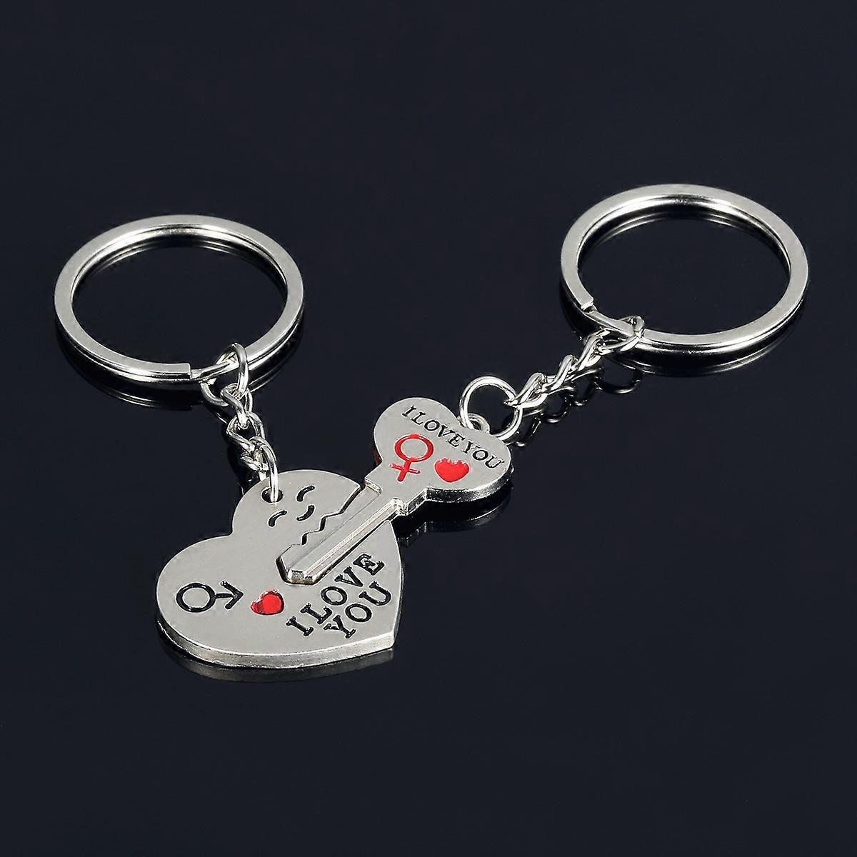 1 pair I Love You Heart Keychain Couples