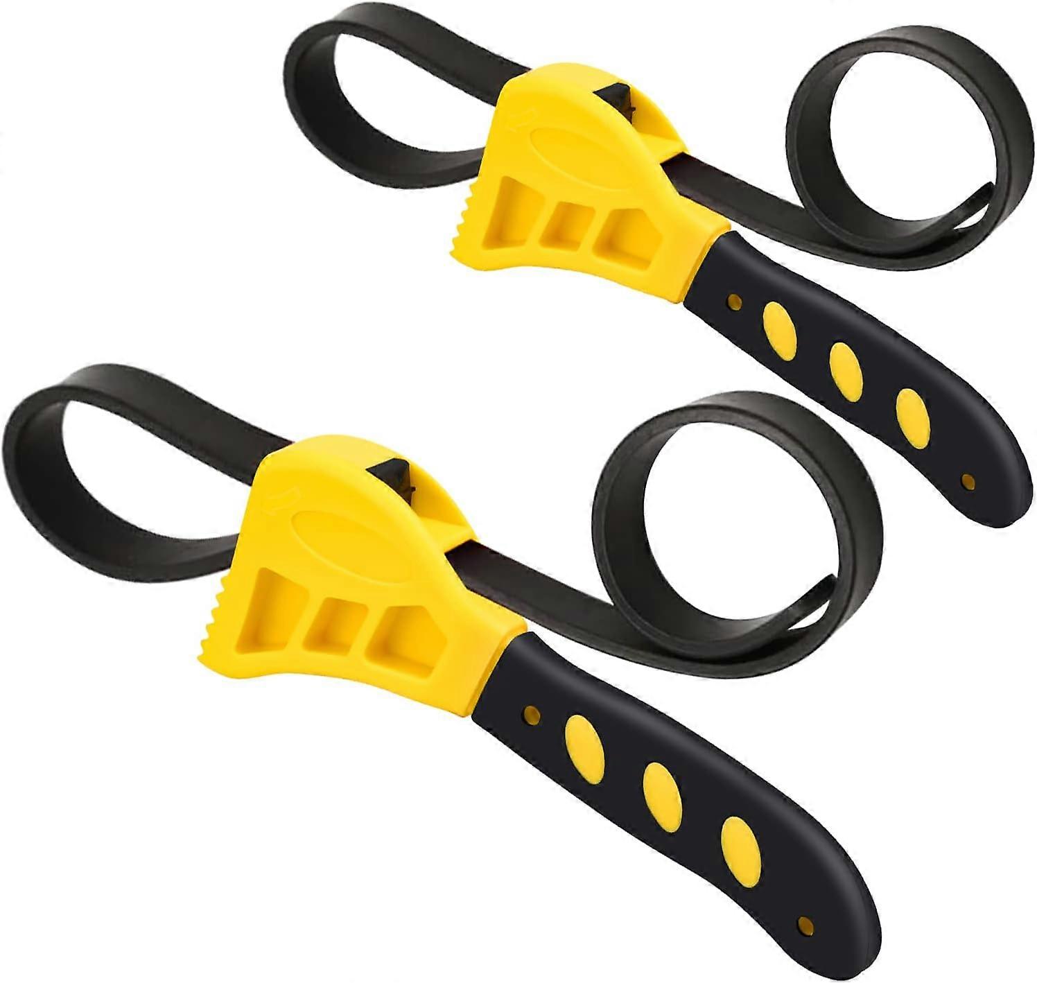 Adjustable Strap Wrench for Filter, 2 Pcs 6/8" Multi-Functional Filter Strap Wrench Handle Removal Tool for Mechanics and Plumbers