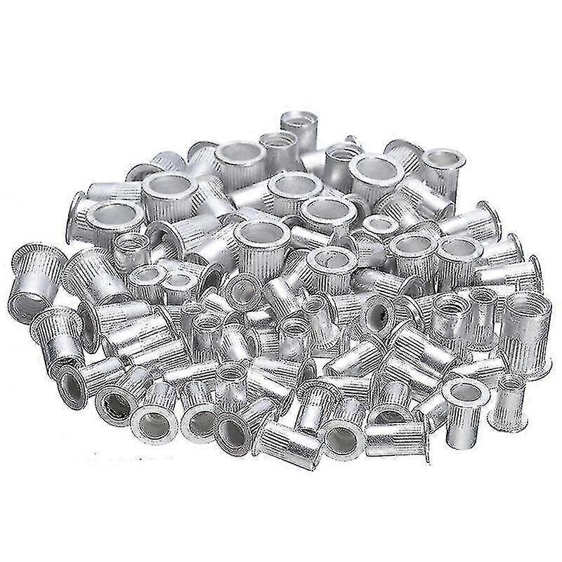 40pcs Aluminum Alloy M4 M5 M6 M8 Flat Head Metric Threaded Rivetnut Insert Nutsert Rivet Nut Assortment Kit