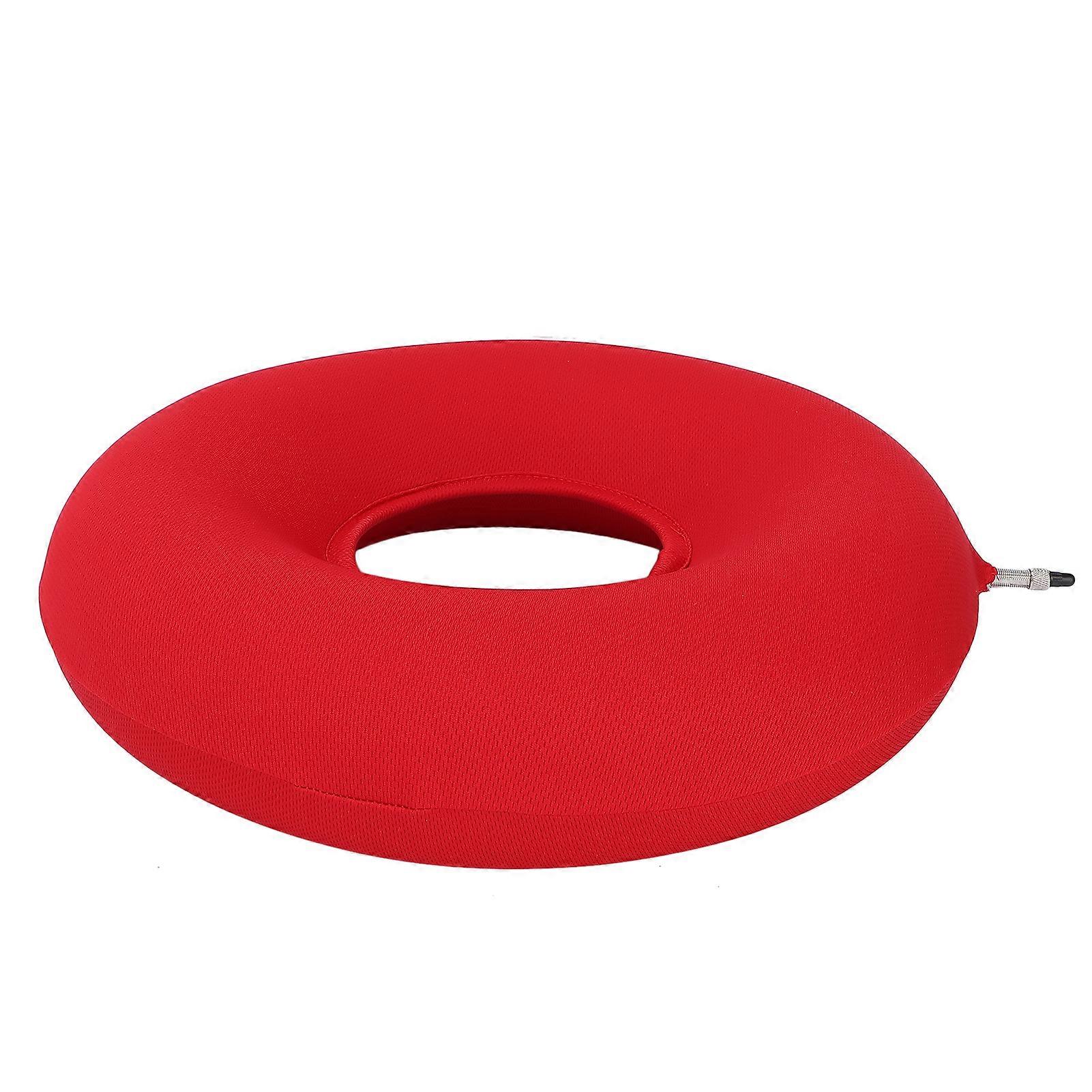 Donut Pillow Inflatable Tailbone Pain Relief Hemorrhoid Rubber Doughnut Cushion Red