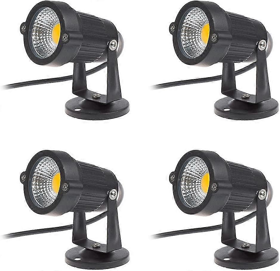 Zestaw 4 Cob Led Regulowane reflektory 5w 220v, oświetlenie zewnętrznewarm Biały
