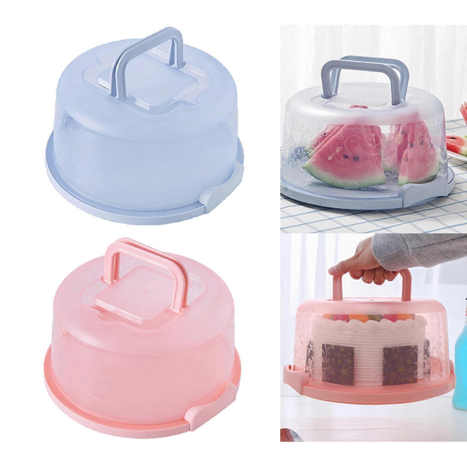 2x Cake Carrier Box Storage Container Transporter with Clear Lockable Lid