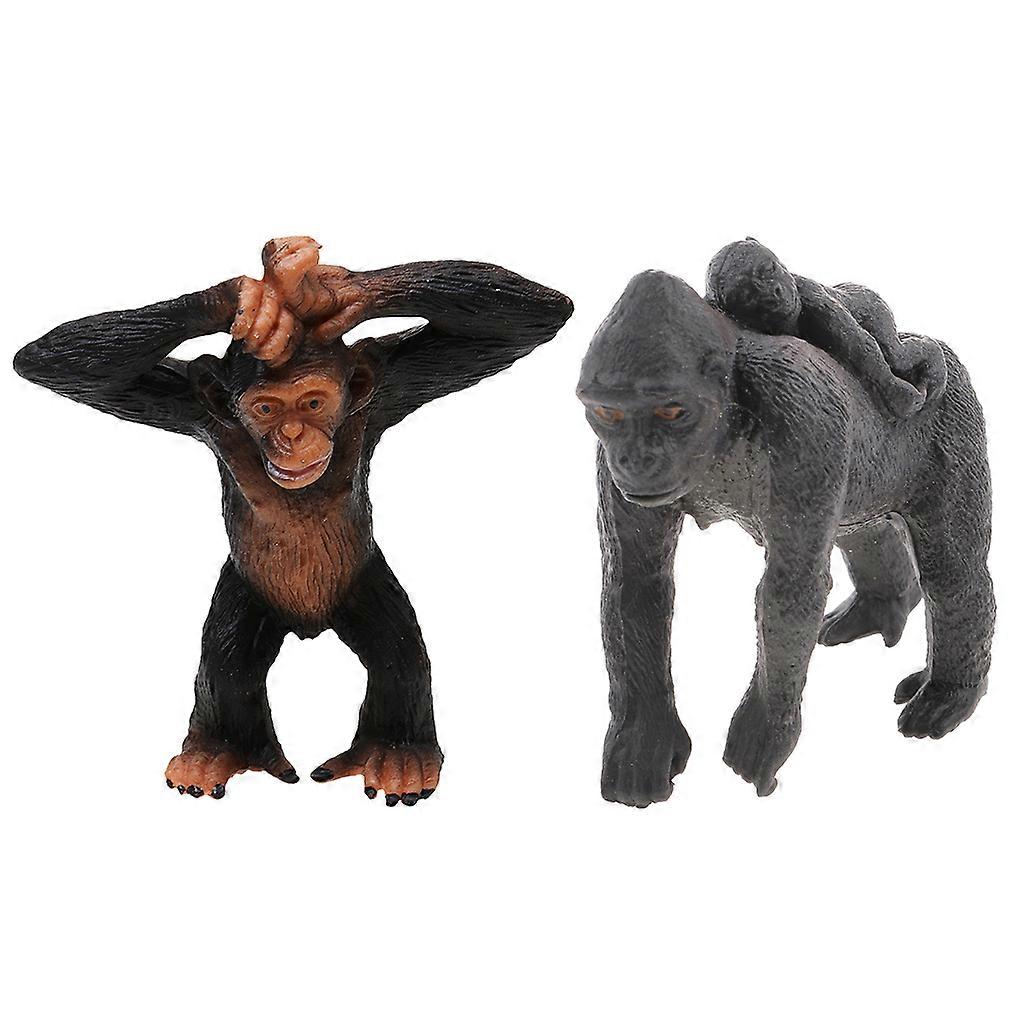 Simulation Wild Gorilla with Baby Little Gorilla Wildlife Animal