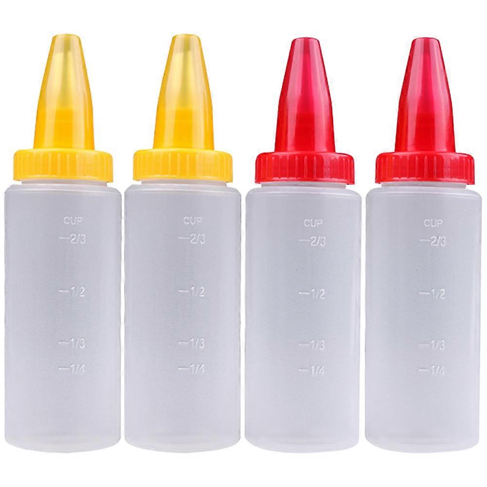 4Pcs Household Squeeze Bottles Multi-function Icing Bottles Transparent Dispensing Bottles