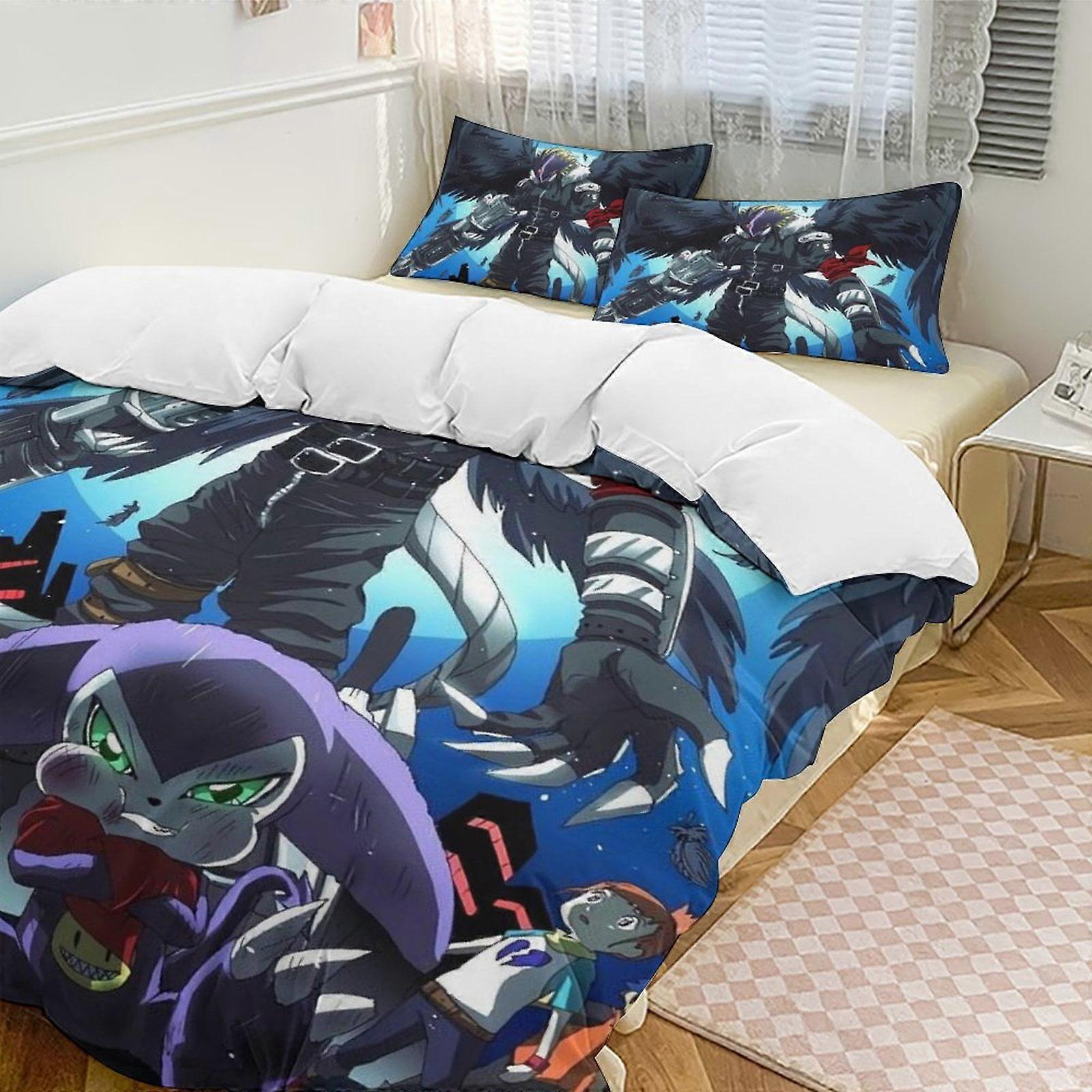 Bedding set Gs540 Digimon Anime Home Bed 3-piece Set,Lightweight and comfortableMultiple sizes to choose from SH540