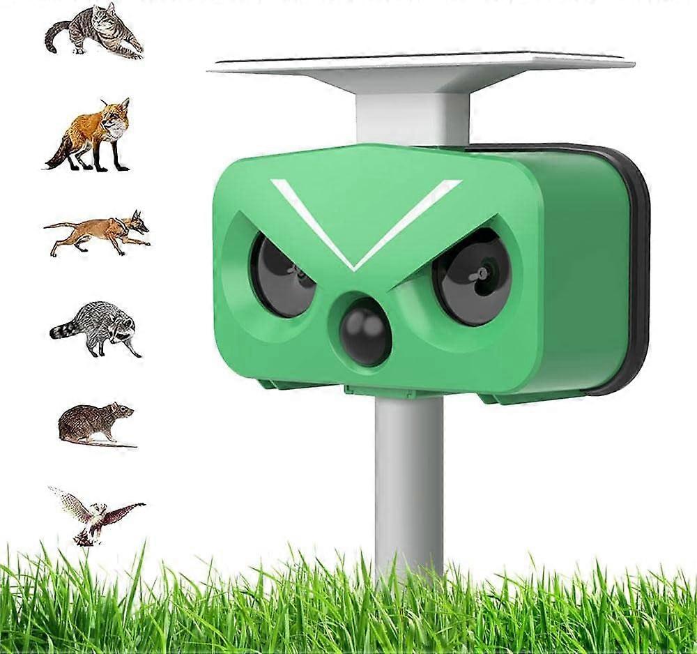 Cat Repeller, Solar Powered Ultrasonic Repeller IP66 Waterproof Adjustable Frequency to Keep Animals Away, 5 Modes Adjustable, Ultrasonic Animal Repel