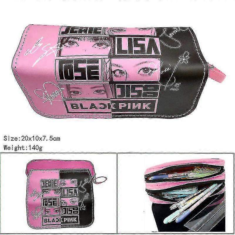 Étui à crayons Blackpink de grande capacité pour fournitures scolaires ou de bureau - Sac de rangement durable, zippé - Blackpink