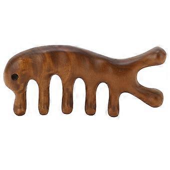 Gua Sha Comb Sândalo Ergonômico Largo Dente Cabeça Couro Cabeludo Raspagem Massagem Pente para pescoço braços pernas