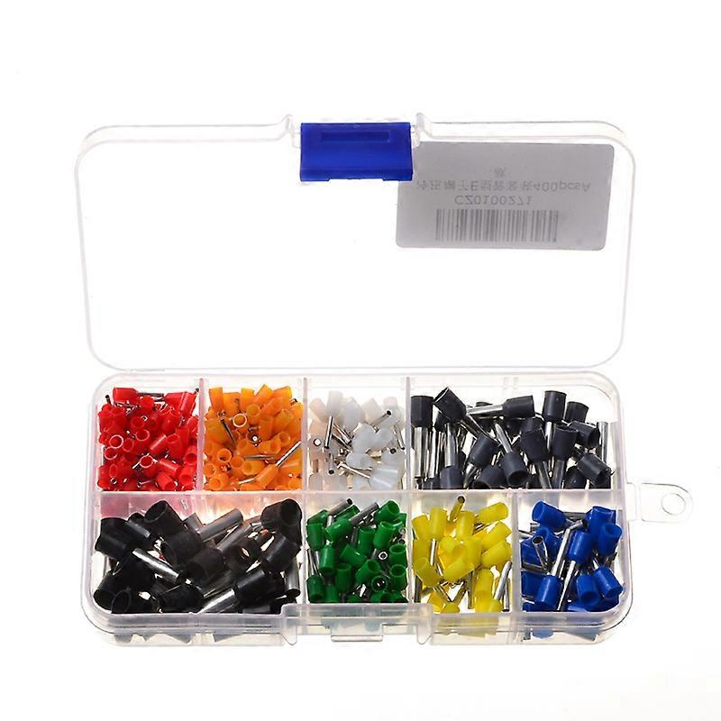 400Pcs Wire Crimp Terminals Connector Insulated Cord Pin End Electrical Cable Wire Crimp Terminal Hand Tool Kit 22-10AWG