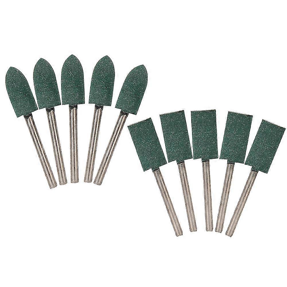 Rubber Polishing Tool Buffing Wheel Head with Handle - 10Pcs Jewelry Grinding Machine Accessory