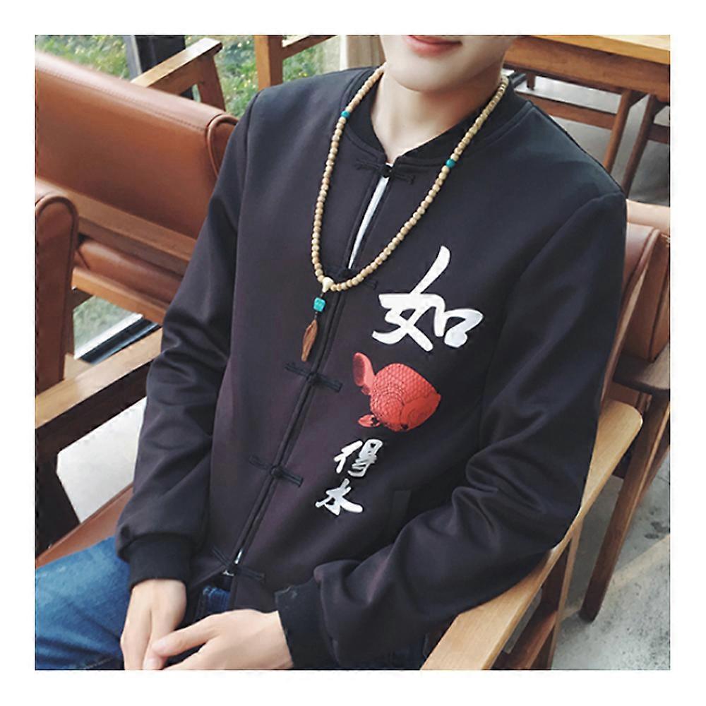 Chinese Style Printing Plate Button Jacket Coat