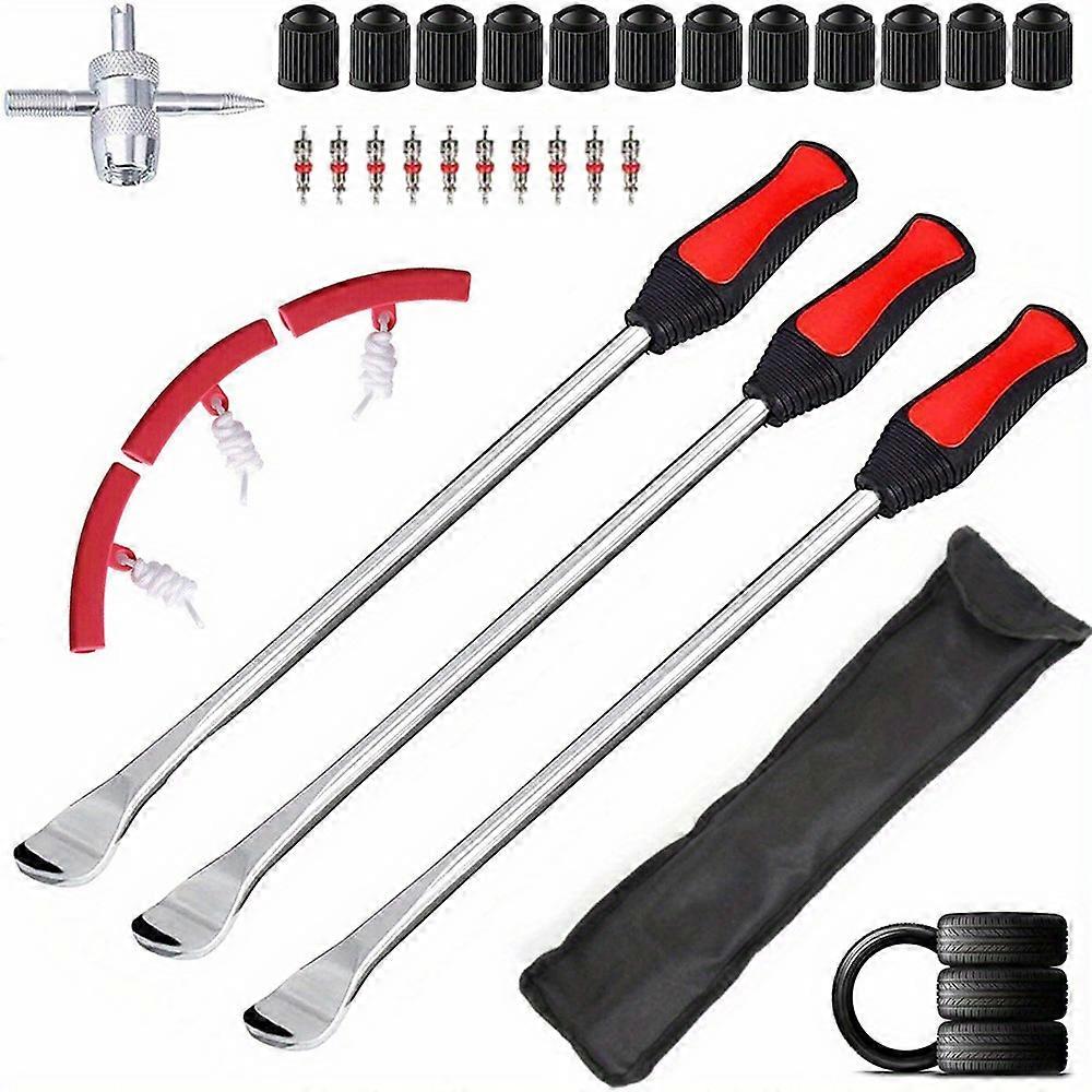 29pcs Tire Tool Kit,-Professional Tire Changing Spoons Lever Iron Tool Kit, Make Tire Changing Easier And Less Effort!