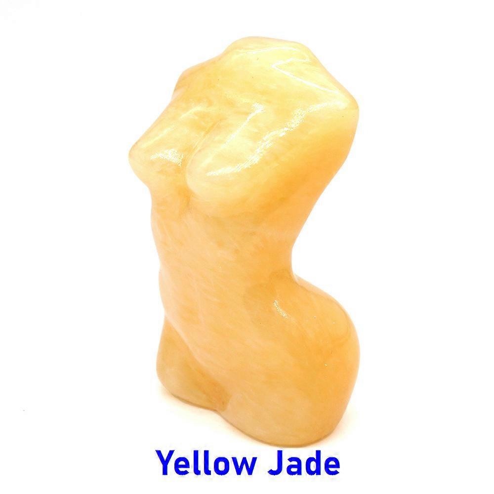 2 "女性モデルバスト天然石像ヒーリングクリスタルセクシーガールボディ裸のアート置物手彫りの部屋の装飾ギフトオーナメント