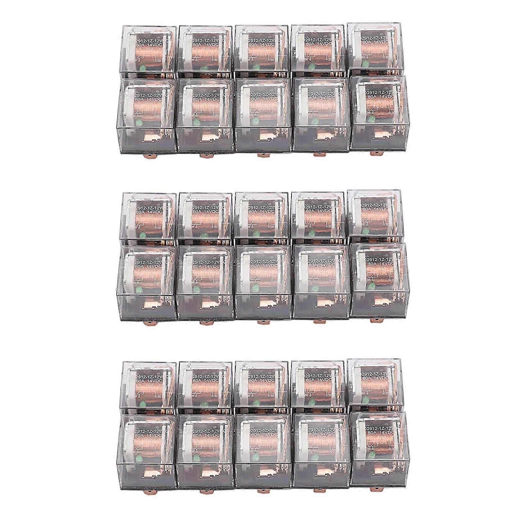 30Pcs Waterproof Automotive Relay 12V 80A 5Pin Car Control Device Car Relays High Capacity Switchin