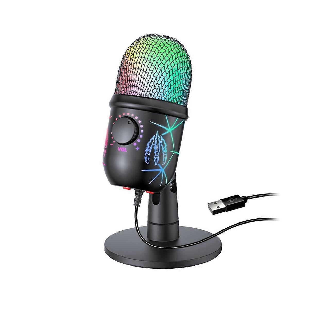 USB Condenser Microphone with Noise Cancellation USB Gaming Microphone for Pc Computer Laptop Video
