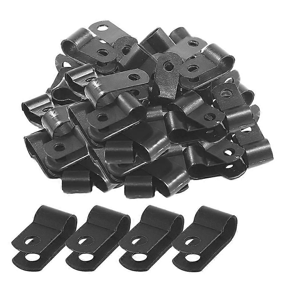 1000 Pcs 1/4 Inch Black Nylon R-Type for Mounting Indoor Outdoor Rope Light Electrical Wire Fastene