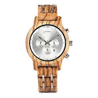 BOBOBIRD Chronograph Quartz Watch His and Hers Wooden Watches for Couple Handmade WristWatch with Calendar with Wooden Gift Box