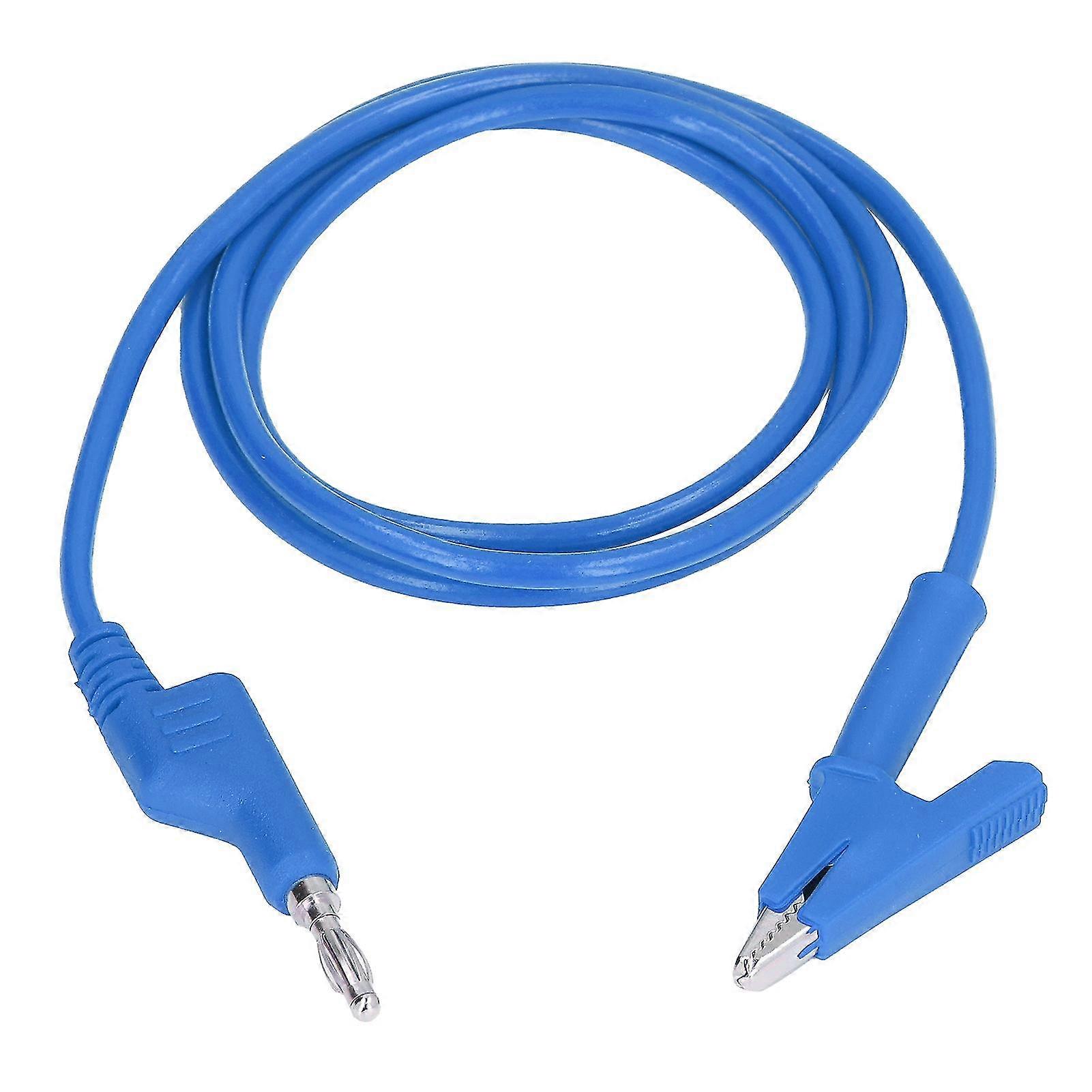 Test Leads with Crocodile Clips and Banana Plug Flexible Wire for Electrical Testing 4mm Blue