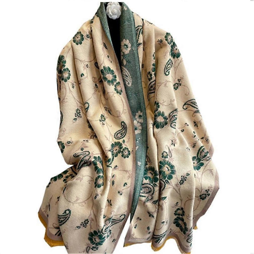 Floral Pashmina Écharpe Automne Hiver Jacquard Châle Mode Long Chaud Épaissir Wrap Pour Dame