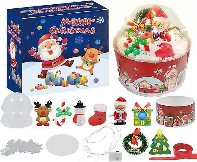 クリスマススノードームキット - 14個のミニクリスマスオーナメントクリスマスミニチュアフィギュアオーナメントDIYスノードームクラフトキッズ男の子女の子