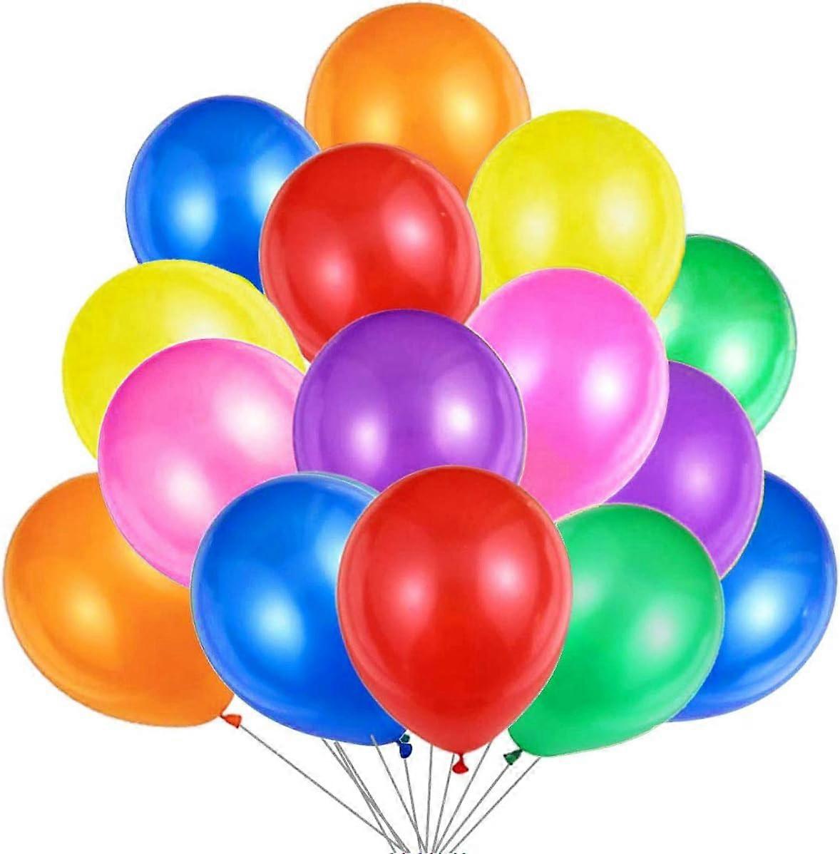 100 Multicolored Balloons Pearly Pearl Balloons. Inflatable Birthday Balloons 25cm / 2.2g Birthday Party Decorations and Supplies