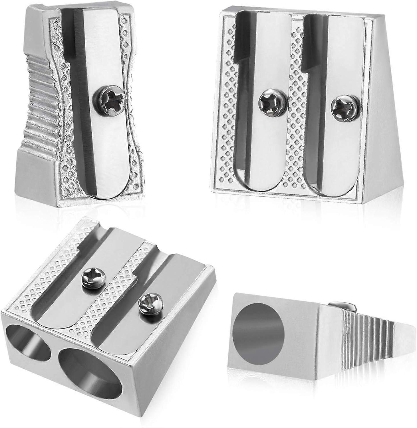 Metal Sharpener, 4 Piece High Quality Sharpener Handheld, Small Sharpener, Great for School Use