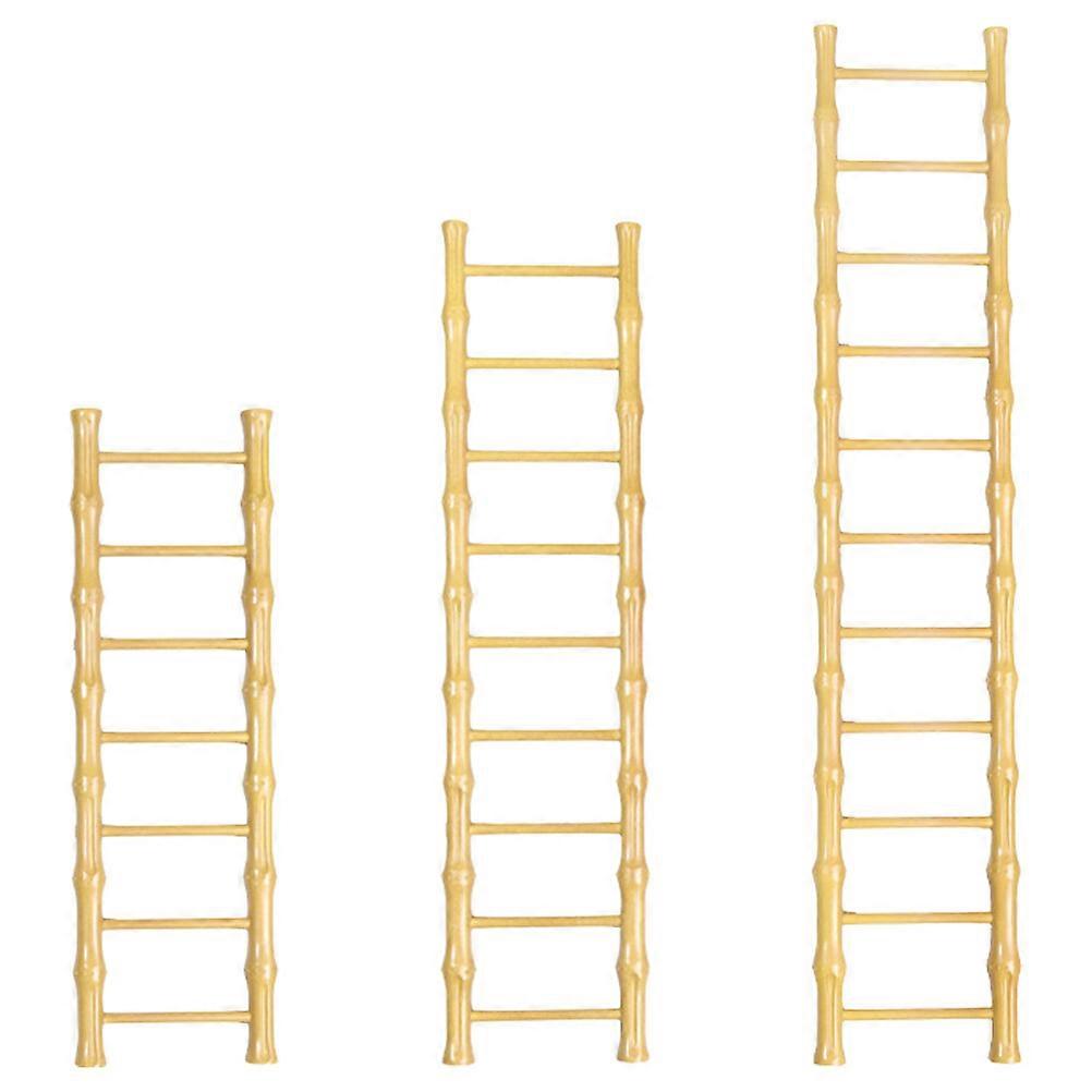 3 pz Decorativo Scala In Legno Modello Desktop Scala In Legno Mestiere Casa Riscaldamento Ornamento