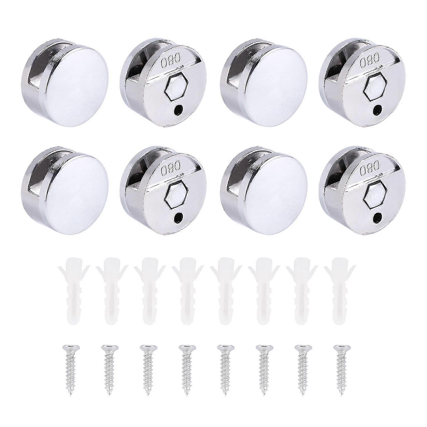 8 Pcs Mirror Clip Set Mirror Holder Clips Alloy Mirror Holders For Walls Fixed Fitting For 3-5mm Th