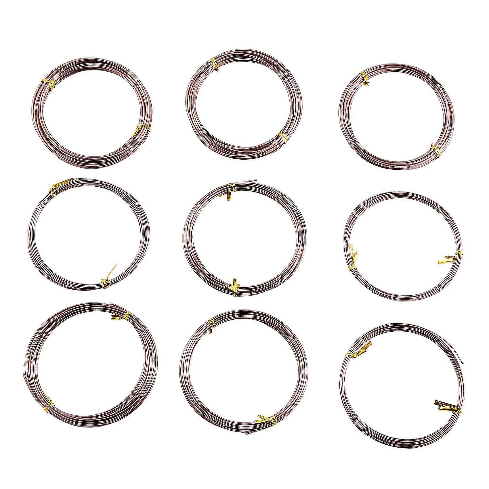 9 Rolls Bonsai Wires Anodized Aluminum Bonsai Training Wire With 3 Sizes (1.0 Mm,1.5 Mm,2.0 Mm),tot