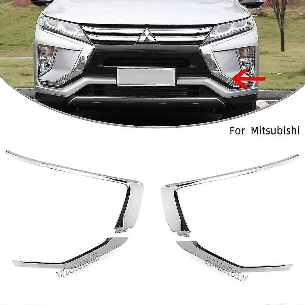 Front Bumper Chrome Trim for Mitsubishi Eclipse Cross 2018-2022 Molding Set Reflector Strip proteciton Fog Light Cover accessory