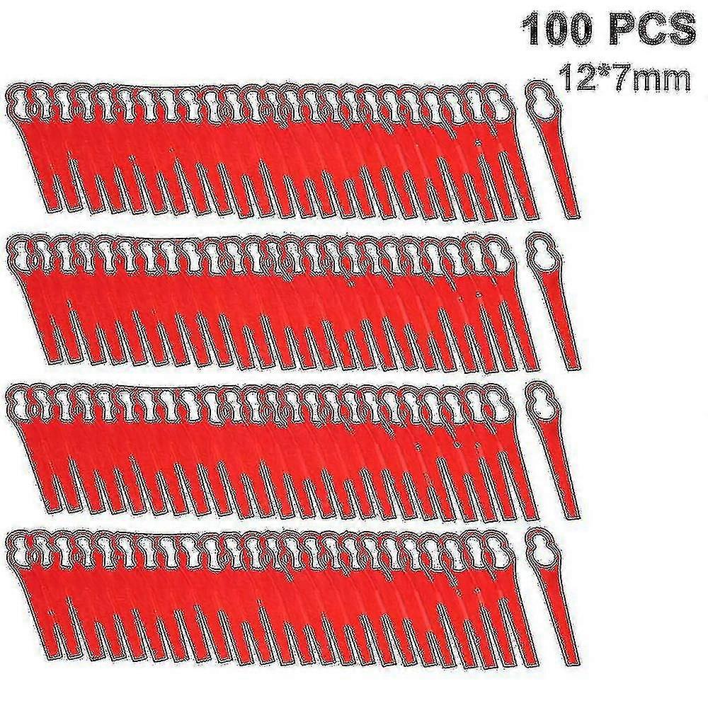 100 Pcs Plastic Grass Trimmer Blades Cordless Strimmer Blades
