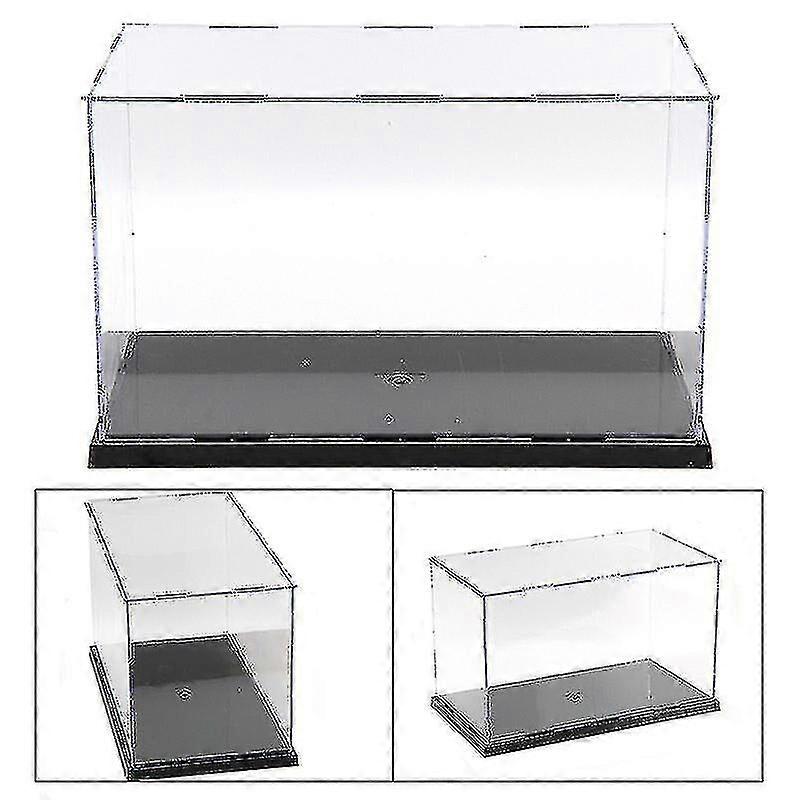 30cm Perspex Acrilic Display Case H Box Plastic Base Dustproof Figure Trophy
