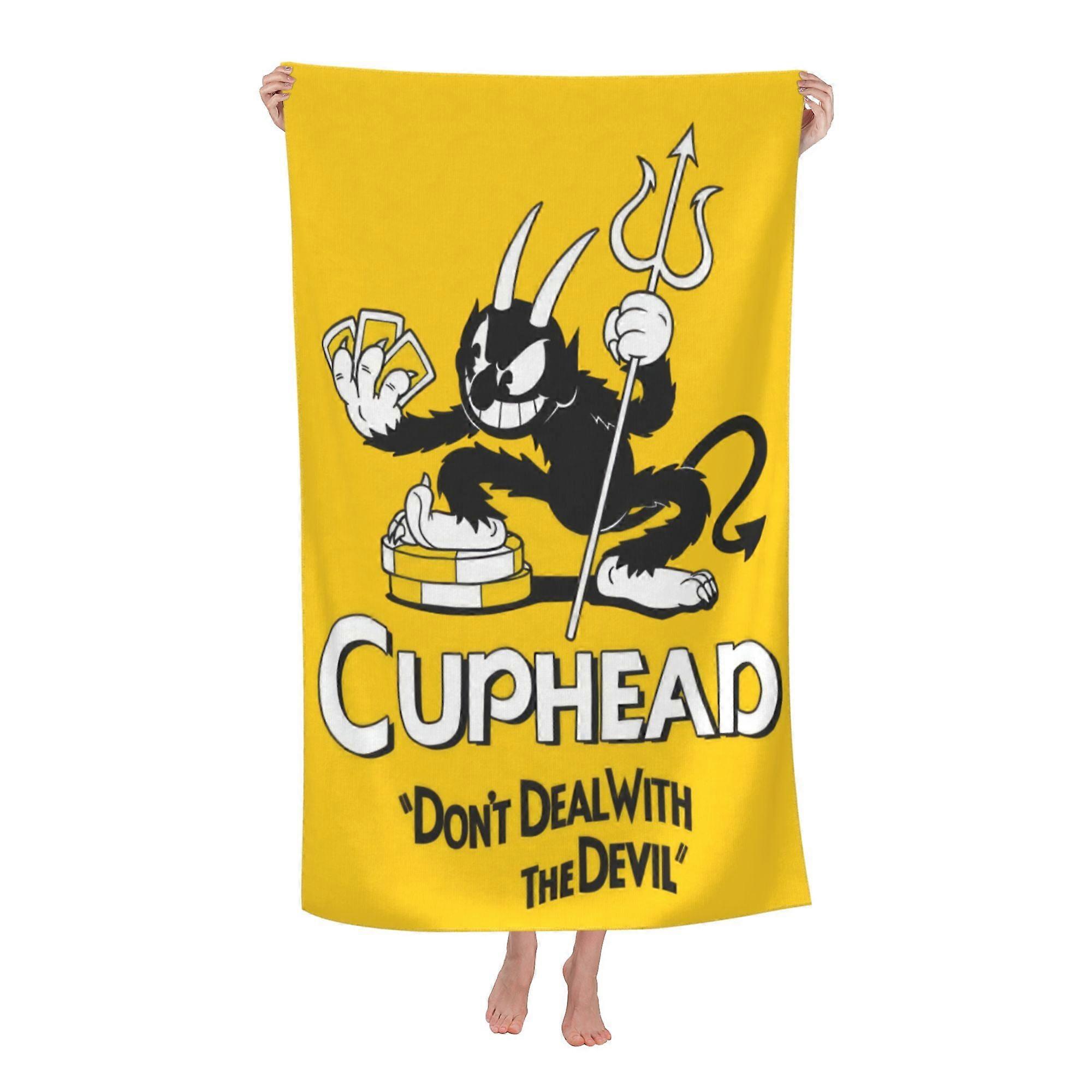 k368 Cuphead Beach Towel, Large Microfiber Bath Towel mtdw368