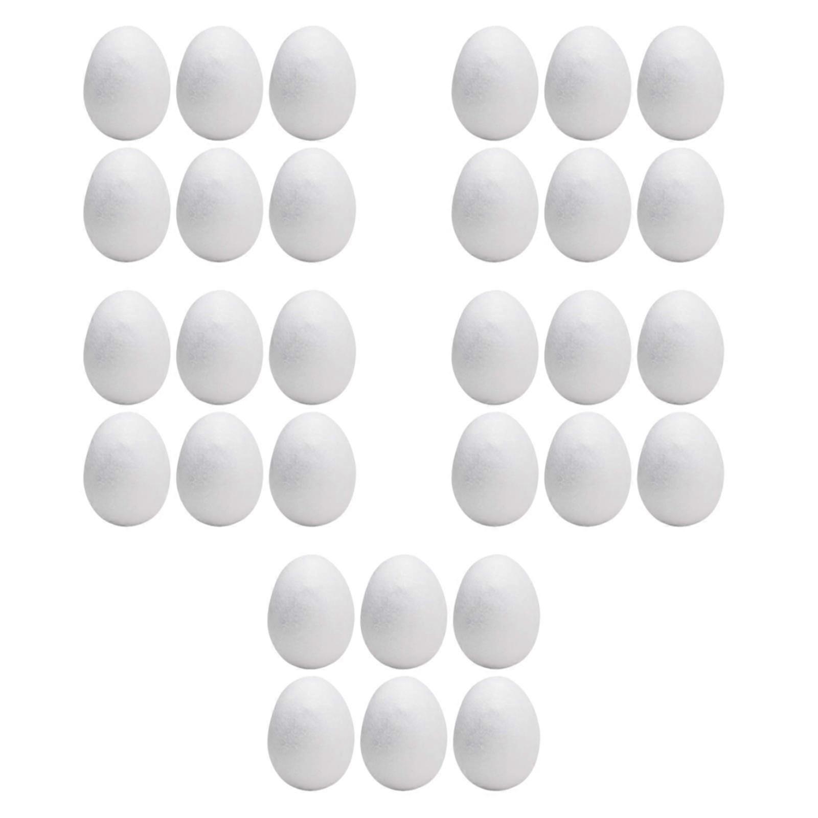 Foam Eggs Blank for Crafts Polystyrene Eggs for DIY School Projects Handmade 30pcs 5.5x4cm