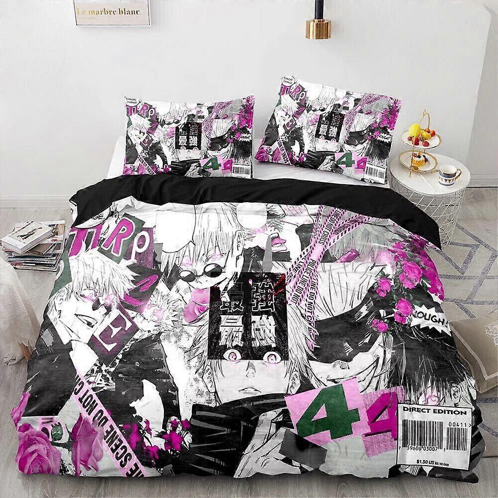v663 Bed Sheets Jujutsu Kaisen Satoru Gojo   Duvet Cover Set Super  Bedding  Bed Sheets IU663