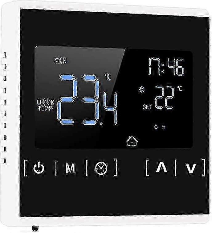 Thermostat For Electric Floor Heating, Programmable Temperature And Lcd Display With Dual Temperature And Dual Control, 3 Meters External Sensor Cable