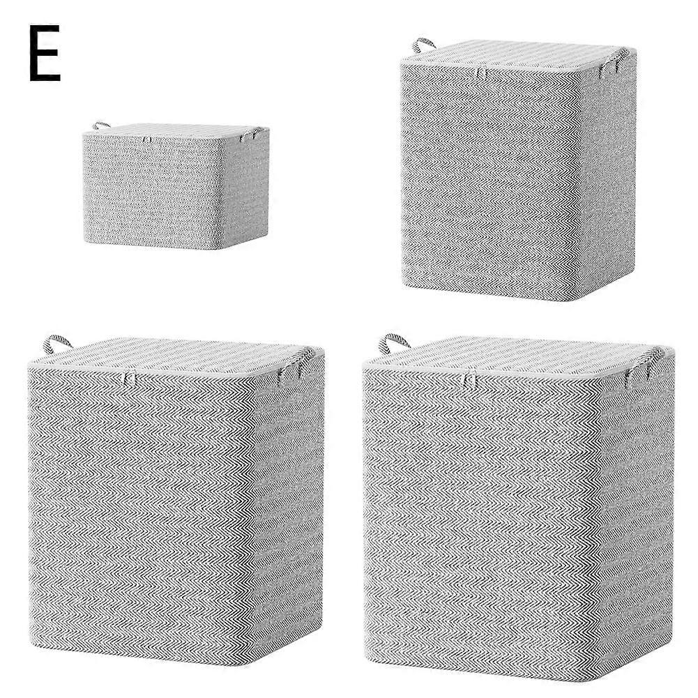 4pcs combination (E) $ Non-woven gray corrugated clothes special storage moving storage bag home bedroom storage bag finishing giant