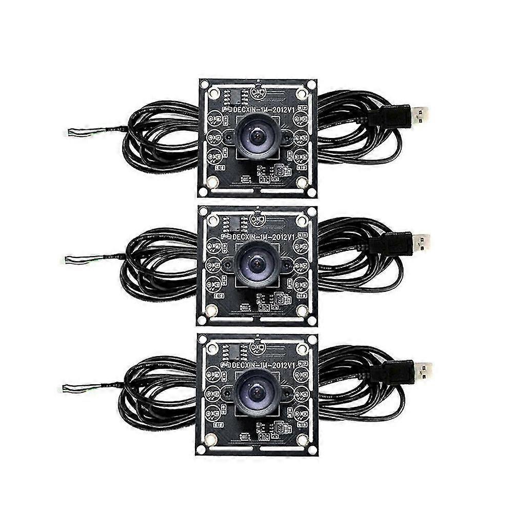 3PCS 100 Degree Camera Module 1MP OV9732 1280x720 USB Free Driver Manual Focus, with 2 Meter Cable