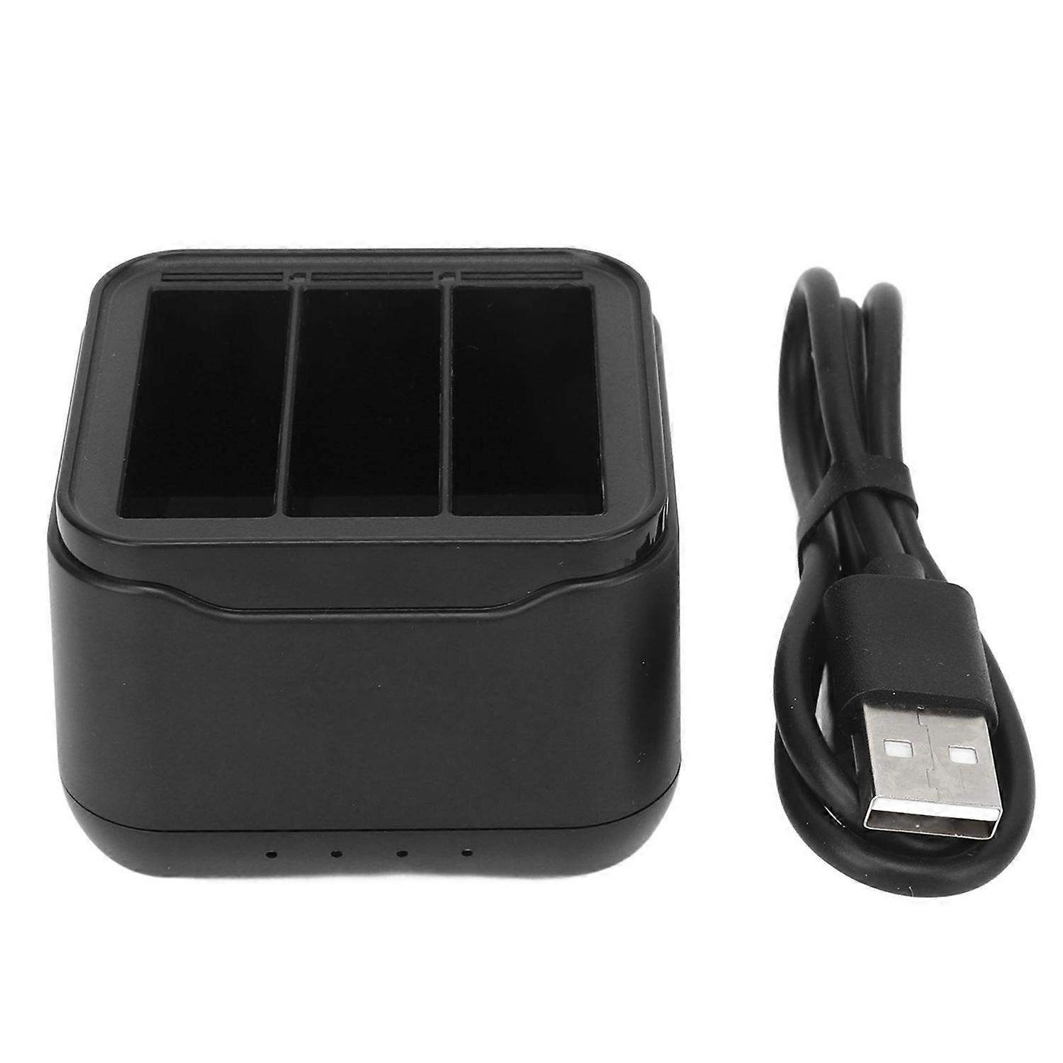 Battery Charger 3 Port Battery Charging Hub for Insta360 Ace Ace Pro with Storage for 3 Memory Cards